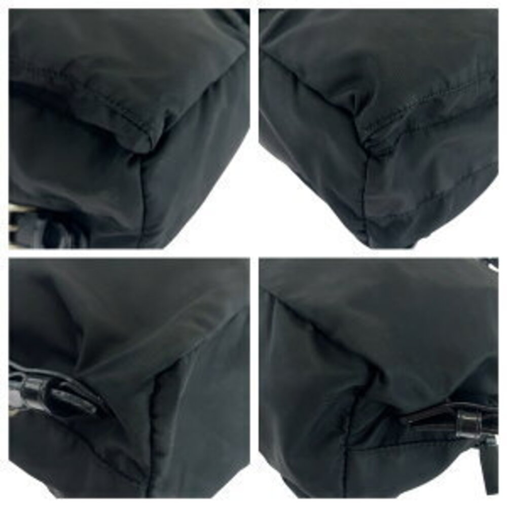Prada logo backpack black plate triangular Nylon Tessuto - Picture 3 of 10